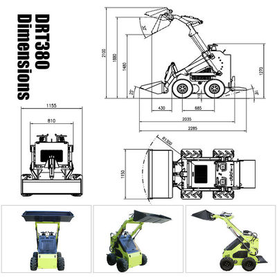 0.15 M3 Mini Gasoline Tracked Skid Steer Loader com certificação MOOG Hydraulic Cylinder