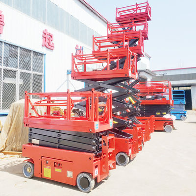 320 kg Capacidade de carga nominal Plataforma de elevação de tesoura hidráulica autopropulsada personalizada com roda de borracha