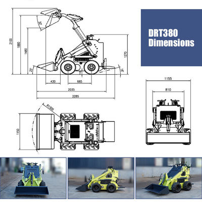 17.1kw Tracked Skid Steer Loader com certificação CE e deslizamento elétrico