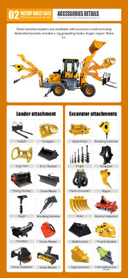Alta eficiência operacional Compacta Loader Backhoe com BOXINHUASHENG válvula hidráulica