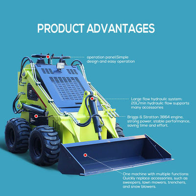Carregador de rodas Chinês Multifuncional Anexos Compacto Mini Skid Steer Carregador Com CE