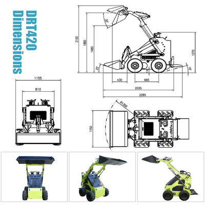 17.1kw Mini Skid Steer Loader A solução ideal para uma operação rápida e suave
