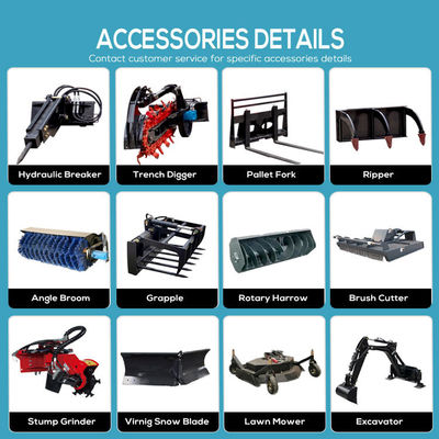 Caminhe Atrás do Crawler Mini Skid Steer Loader Alimentado pelo motor YUNNEI para benefício