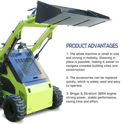 Caminhe Atrás do Crawler Mini Skid Steer Loader Alimentado pelo motor YUNNEI para benefício