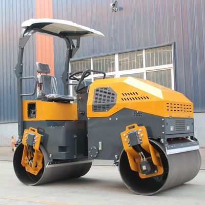 Duplo tambor caminhar atrás da estrada de asfalto Mini Vibrator Tandem Roller 200L tanque de água