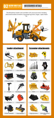 HQ-WZ-15-26 Carregador de retroescavadeira Excavadora multifuncional de retroescavadeira com distância entre rodas de 500 mm