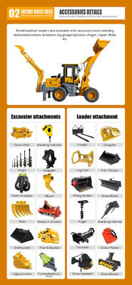 HQ-WZ-20-28 Mini Excavadora Carregadora de Escavação com 37 KW e 500 mm Min. Raio de Viração