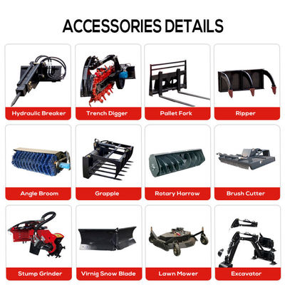 20L Capacidade do tanque de combustível BOXINHUASHENG válvula hidráulica compacta diesel Mini Skid Steer Loader