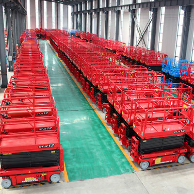 12m 320kg Elevador de tesoura autopropulsado para plataforma de trabalho aéreo de construção de estufa