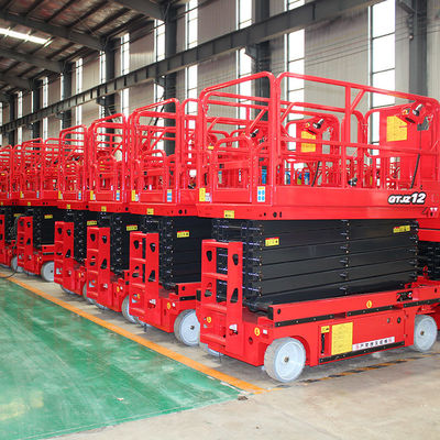12m 320kg Elevador de tesoura autopropulsado para plataforma de trabalho aéreo de construção de estufa