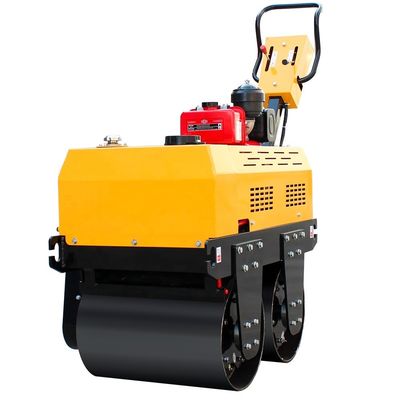 Diâmetro do tambor de 425 mm Pequeno 0,5 toneladas Dobro tambor rodoviário rolante diesel compactador de asfalto