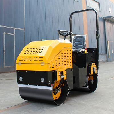 1000kg Vibratório Mini Road Compactor Double Drum Ride On Road Roller para Construção