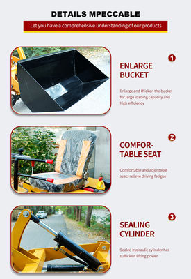 Pequeno Mini-Carregador de Baldes 300 kg 400 kg para fácil operação e manuseio de material