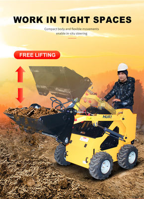 Potente Mini Skid Steer Loader de 500 kg com pista de 15,7 kW e potência máxima de 17,1 kW