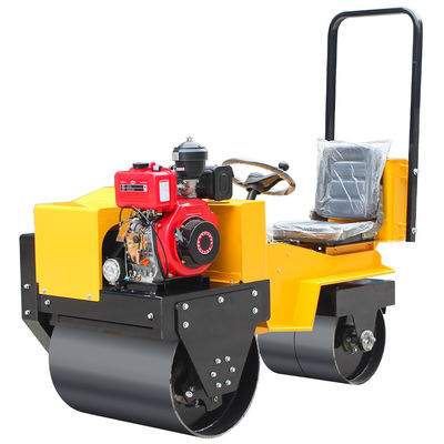 Mini compactador de rolos vibratórios de tambor duplo para compactação de asfalto 0,7Ton