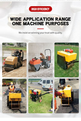 Mini compactador de rolos vibratórios de tambor duplo para compactação de asfalto 0,7Ton