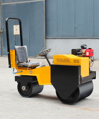 Mini compactador de rolos vibratórios de tambor duplo para compactação de asfalto 0,7Ton