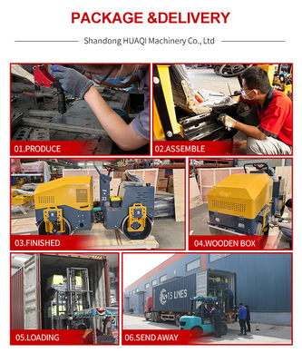 20KN Exciting Force HQ-YL600 Single Drum Mini Walk Behind Vibratory Road Roller Compactor de rolos de mão