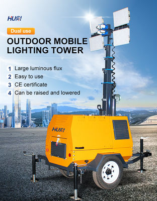 Diesel Light Tower Multifunção Outdoor Tower Light com 3500K Temperatura de Cor