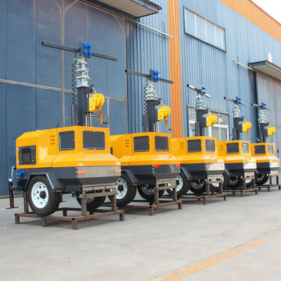 40000 Horas de Trabalho Classificação IP Padrão Torre Luminosa Móvel Diesel com Gerador Diesel