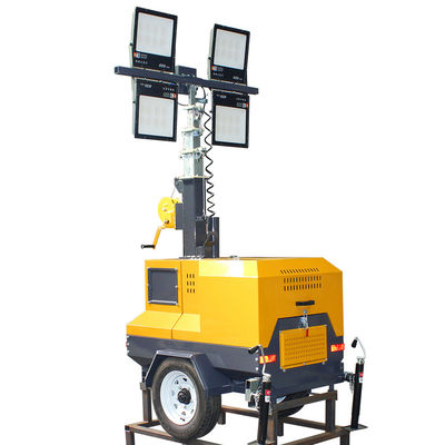 7m Trailer elevador manual torre de iluminação móvel 4va4000 para operação contínua de 12H