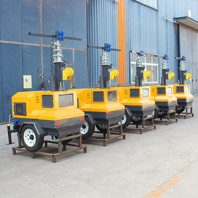 7m Trailer elevador manual torre de iluminação móvel 4va4000 para operação contínua de 12H
