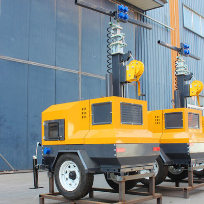 60 Ra Torre de Iluminação Manual com Torre de Iluminação de Trailers para Mineração 4000 Horas de Vida