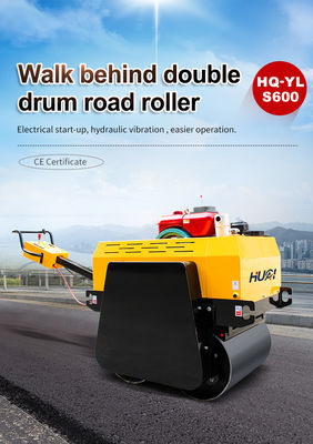 0.5 Ton Walk Behind Double Drum Vibratory Roller Road Roller com ponto de venda único
