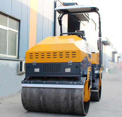 Huade Hydraulic Pump HQ-YL1200 3 toneladas Duplo Tambor Vibratório Mini Road Roller Compactor