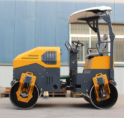 Huade Hydraulic Pump HQ-YL1200 3 toneladas Duplo Tambor Vibratório Mini Road Roller Compactor