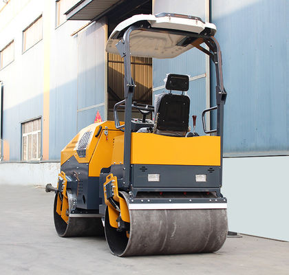 Huade Hydraulic Pump HQ-YL1200 3 toneladas Duplo Tambor Vibratório Mini Road Roller Compactor