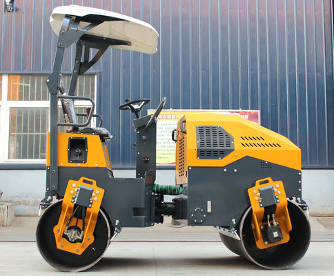 Huade Hydraulic Pump HQ-YL1200 3 toneladas Duplo Tambor Vibratório Mini Road Roller Compactor