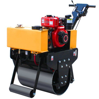 Caminhe atrás do compactador de rolos vibratórios de tambor duplo e único com frequência de vibração de 70 Hz