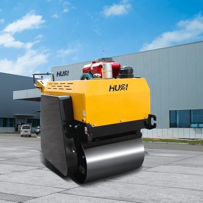 Caminhe atrás do compactador de vibração de tambor duplo com bomba hidráulica HUAQI e motor HONDA
