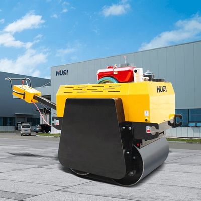 Caminhe atrás do compactador de vibração de tambor duplo com bomba hidráulica HUAQI e motor HONDA