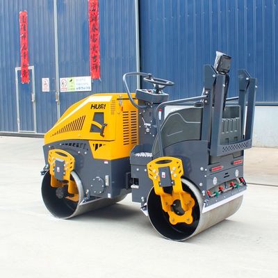 1 tonelada 2T 3T Double Drum Mini Road Roller Compactor na Índia Frequência de excitação 70Hz