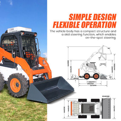 Super Power Electric Mini Skid Steer Loader Compacto Skid Steer Loader Mini Loader Frente
