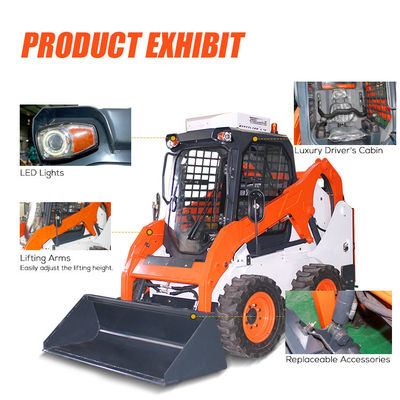 Super Power Electric Mini Skid Steer Loader Compacto Skid Steer Loader Mini Loader Frente